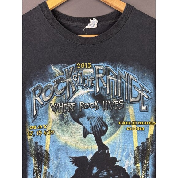 Vintage Y2K Rock On The Range Where Rock Lives Concert Promo Rare Black T Large - Picture 3 of 10